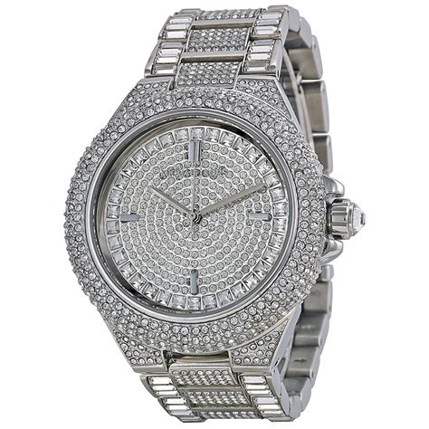 michael kors camile crystal watch black women|Michael Kors Camille Pavé Crystal Chronograph Watch, 43mm.